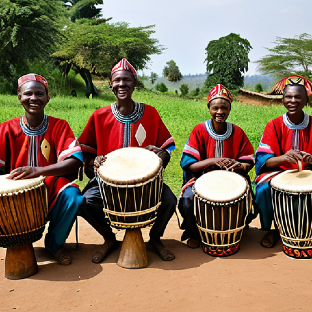 르완다 민속 음악 레코드 - Traditional Rwandan Drummers**

"A group of Rwandan drummers, the *Abatimbo*, playing the *Ingoma* d...
