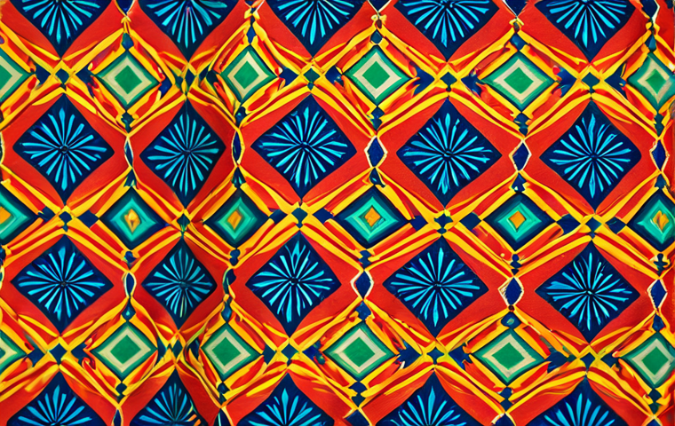르완다 전통 직물 - Weaving Tradition**

"A Rwandan woman, fully clothed in traditional attire, expertly weaving a color...