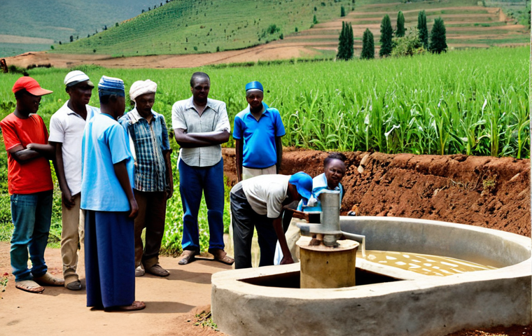 르완다의 수자원 관리 - Sustainable Farming Practices**

"A Rwandan farmer demonstrating sustainable farming techniques like...