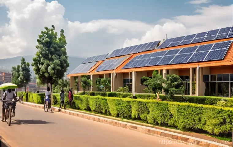르완다의 주요 공공 정책 - **Prompt: Green Urban Future in Kigali**
    "A clean, dynamic wide-angle street scene in Kigali, Rw...
