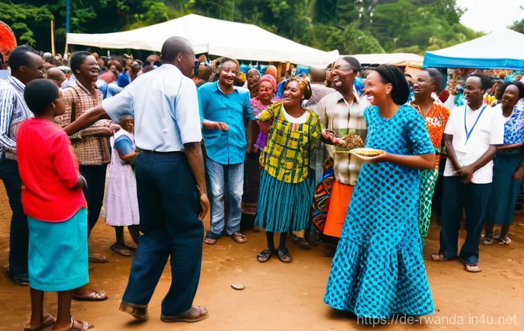 르완다 민속 음악 페스티벌 - **"Dynamic Rwandan Music Festival Stage Performance: A vibrant scene featuring a diverse group of Rw...