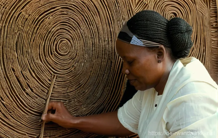 르완다 전통 직물 제작의 여성 참여율 - Vibrant Rwandan Textile Weavers**
A medium shot of two Rwandan women in their twenties and thirties,...