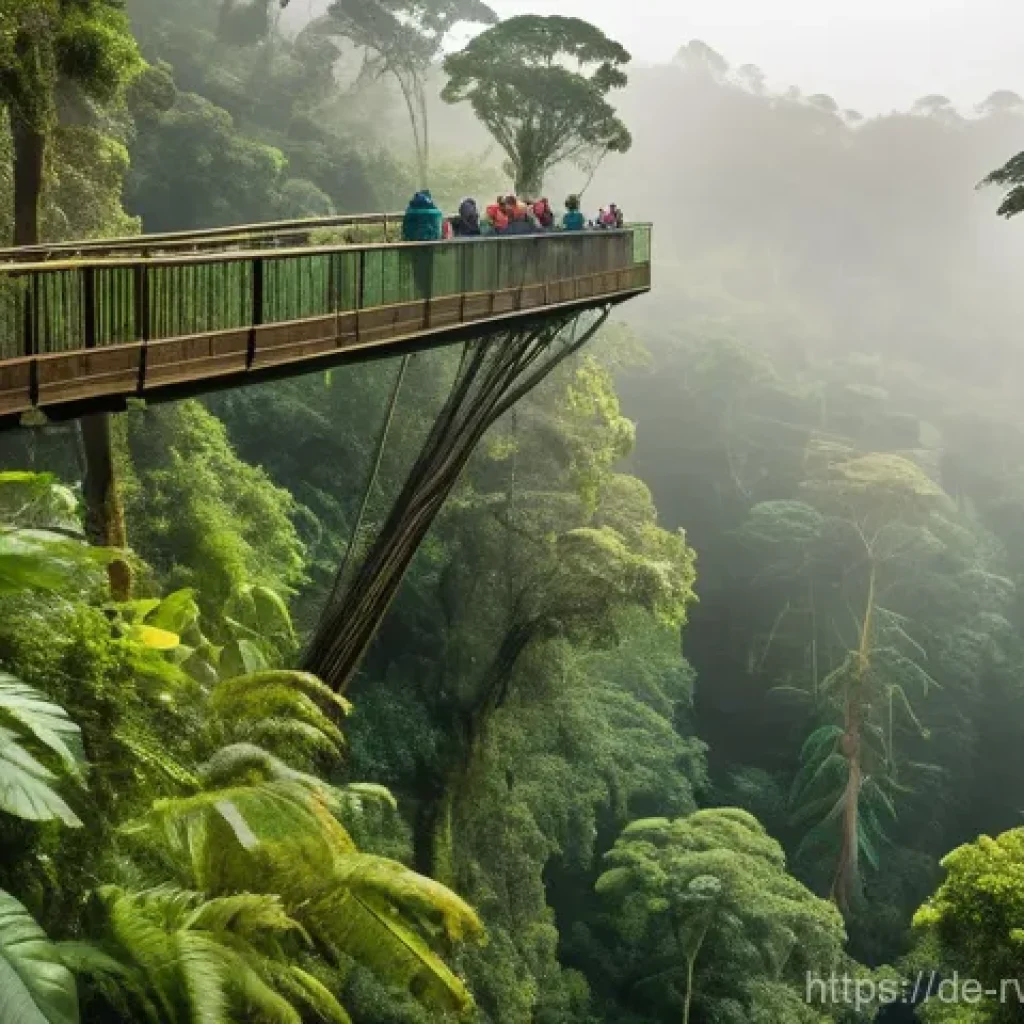 르완다의 주요 생태 관광 코스 - **Chimpanzee Encounter and Canopy Walk in Nyungwe Forest:** A breathtaking, misty morning scene in R...