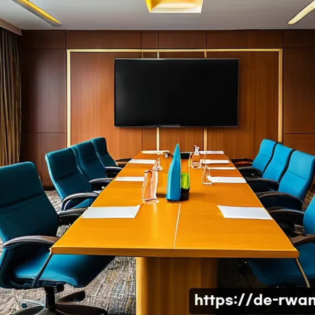 르완다의 주요 비즈니스 호텔 - **Image Prompt:** "A brightly lit, modern hotel conference room in Kigali, Rwanda, set up for a busi...