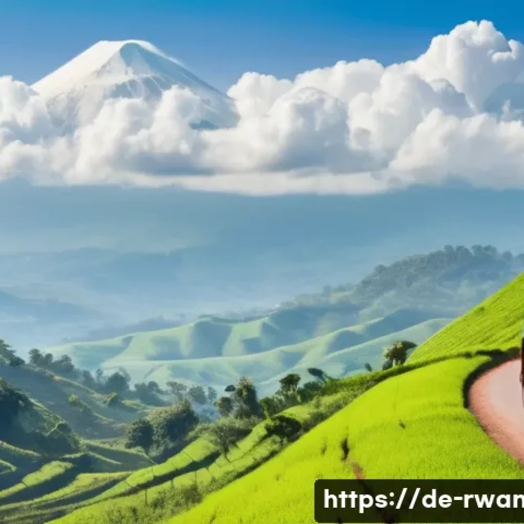 르완다에서 자전거 투어 - **Prompt 1: Cycling through Rwanda's Verdant Hills**
    "A lone cyclist, wearing modern but modest ...