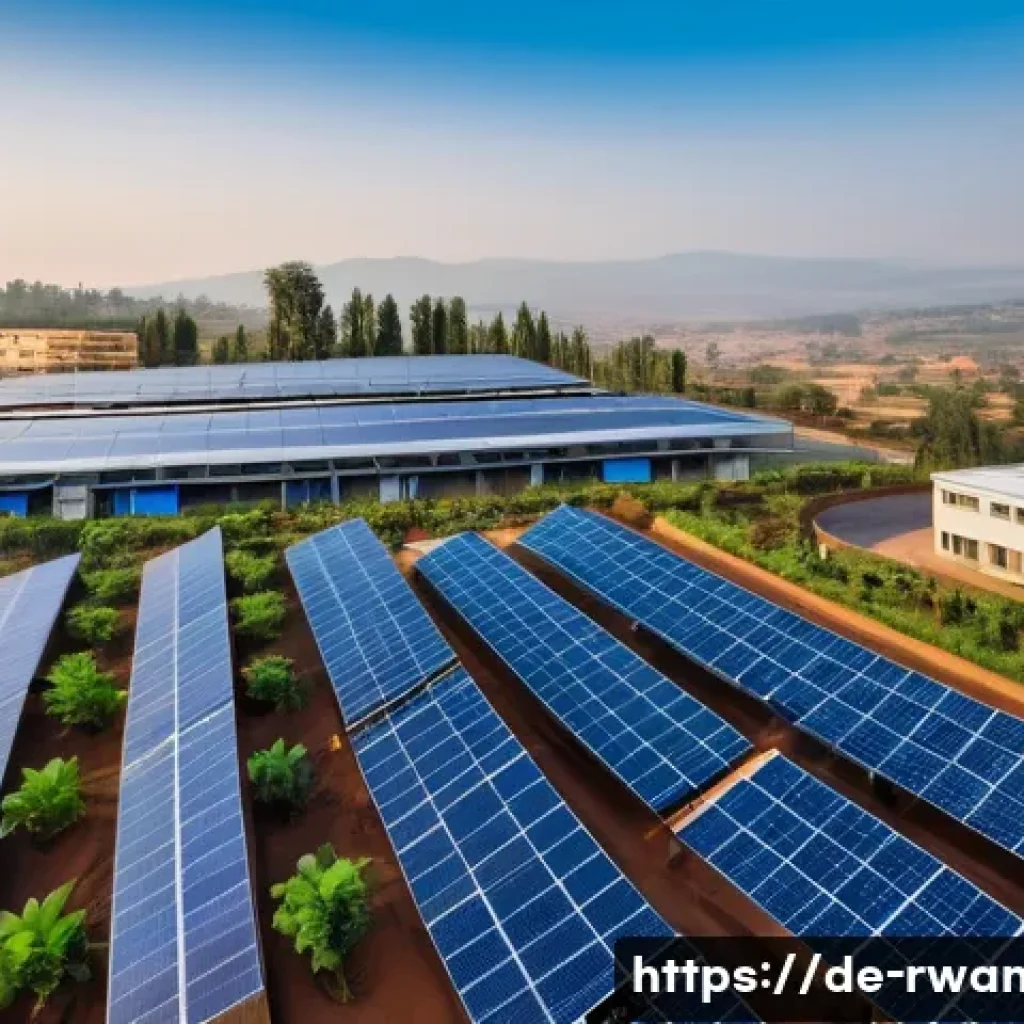 르완다의 주요 산업 도시 - A vibrant industrial park in Kigali, Rwanda, showcasing a mix of modern manufacturing factories and ...